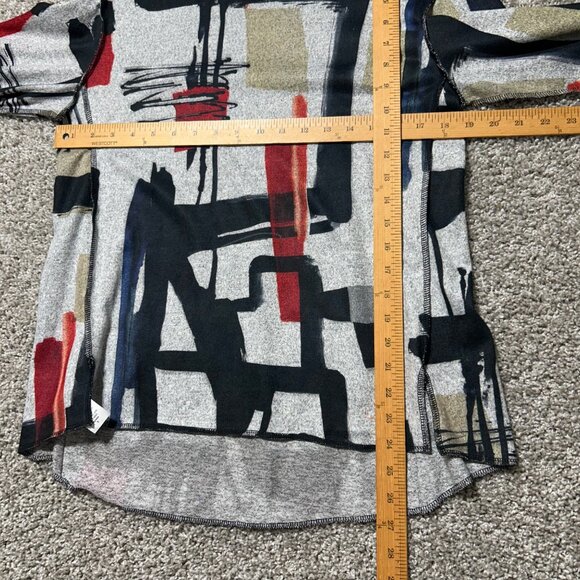 Jess & Jane Womens Sz Small Abstract Graphic Print 3/4 Sleeve Top S Made In USA - Picture 8 of 8